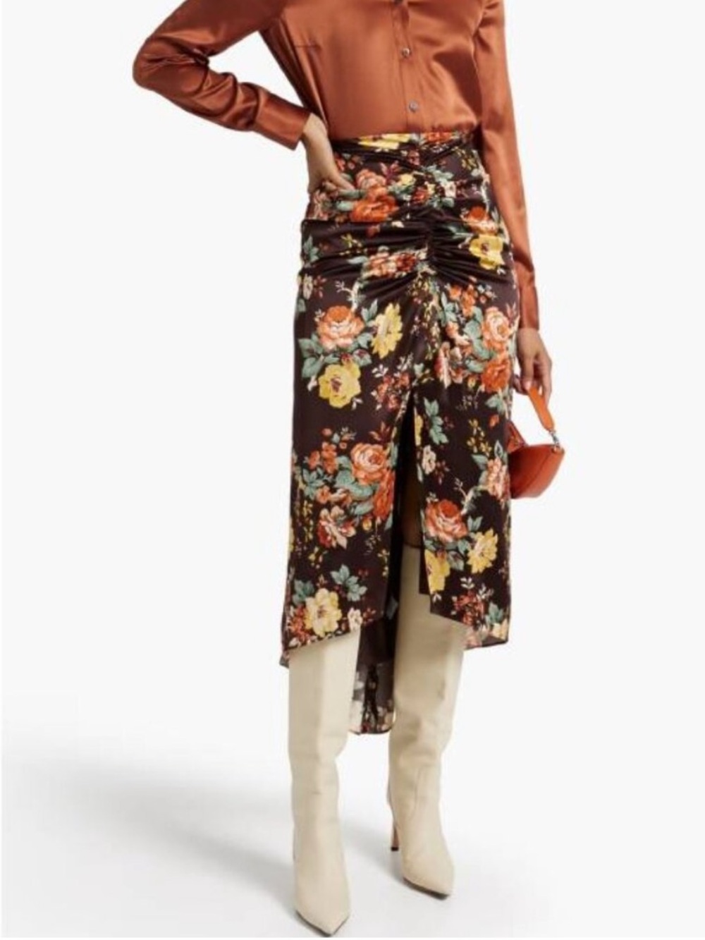 Veronica Beard Pixie Floral Silk Midi Skirt size 4.